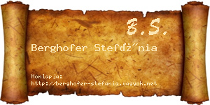 Berghofer Stefánia névjegykártya
